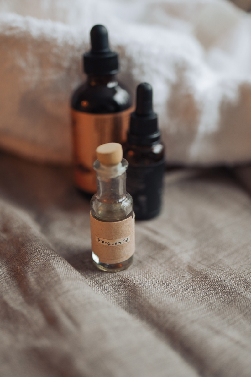 Massage Oils on Massage Bed